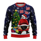 Men’s Knitted Christmas Jumper With Santa Print | Festive - Mason Luxor