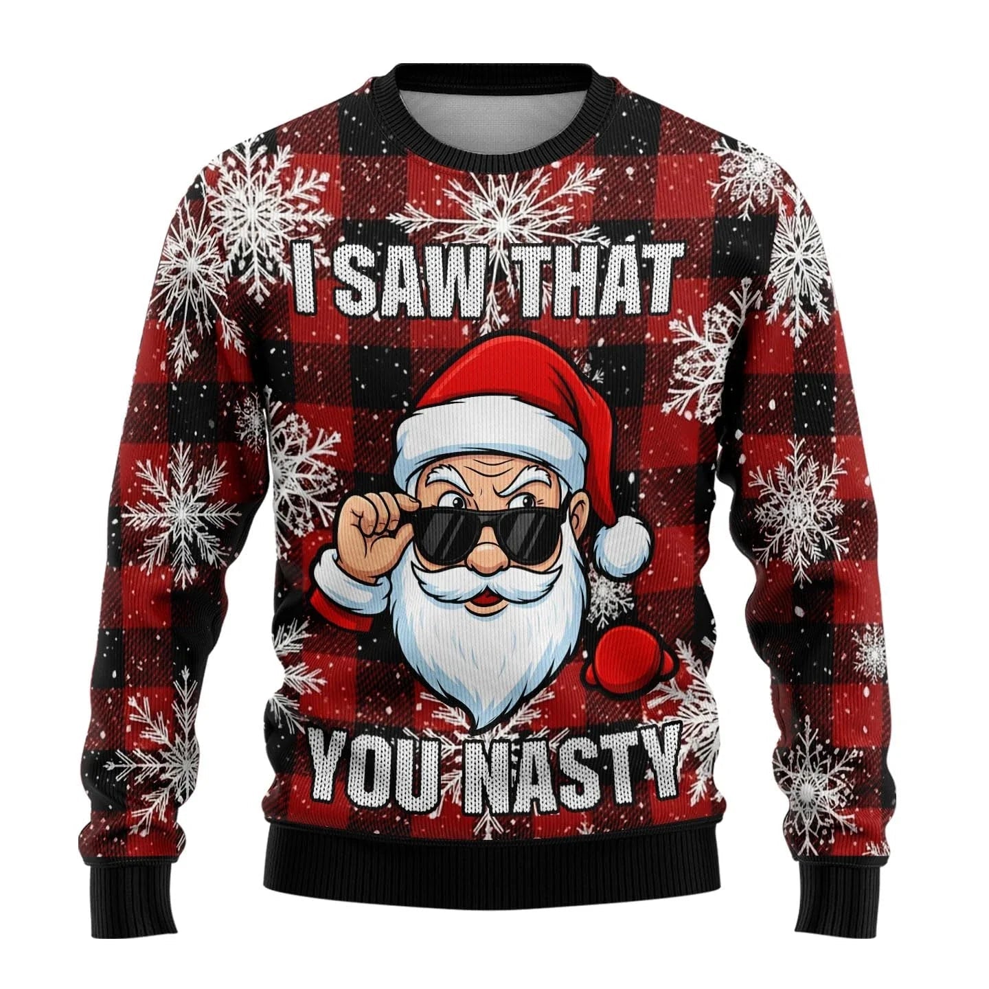 Men’s Knitted Christmas Jumper With Santa Print | Festive - Mason Luxor