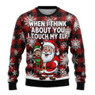 Men’s Knitted Christmas Jumper With Santa Print | Festive - Mason Luxor
