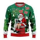 Men’s Knitted Christmas Jumper With Santa Print | Festive - Mason Luxor