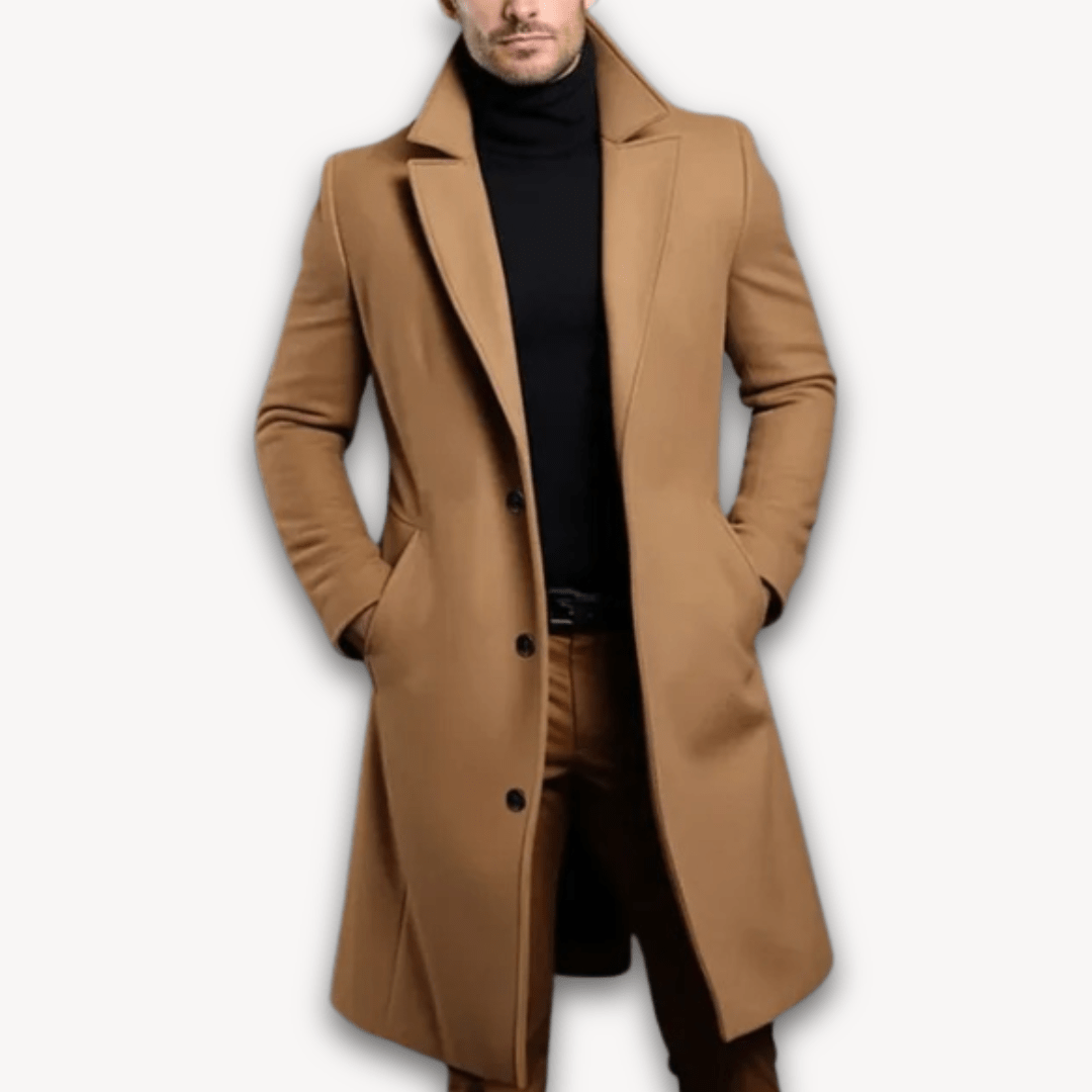 Men’s Long Overcoat with Lapel Collar | Long - Mason Luxor