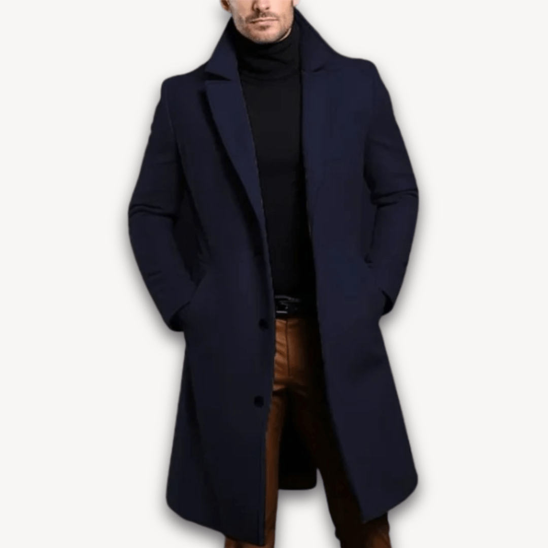 Men’s Long Overcoat with Lapel Collar | Long - Mason Luxor
