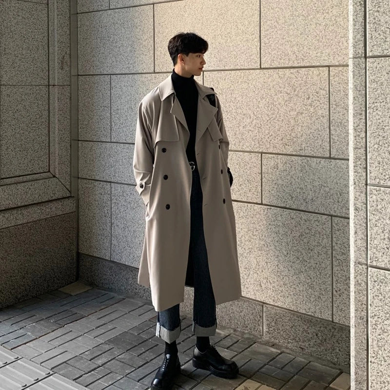 Men’s Long Trench Coat With Relaxed Fit | Classic - Mason Luxor