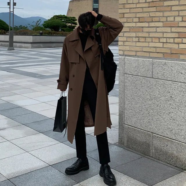 Men’s Long Trench Coat With Relaxed Fit | Classic - Mason Luxor