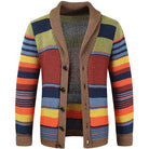Men’s Multicolour Cardigan With Stripe Pattern | Knit - Mason Luxor