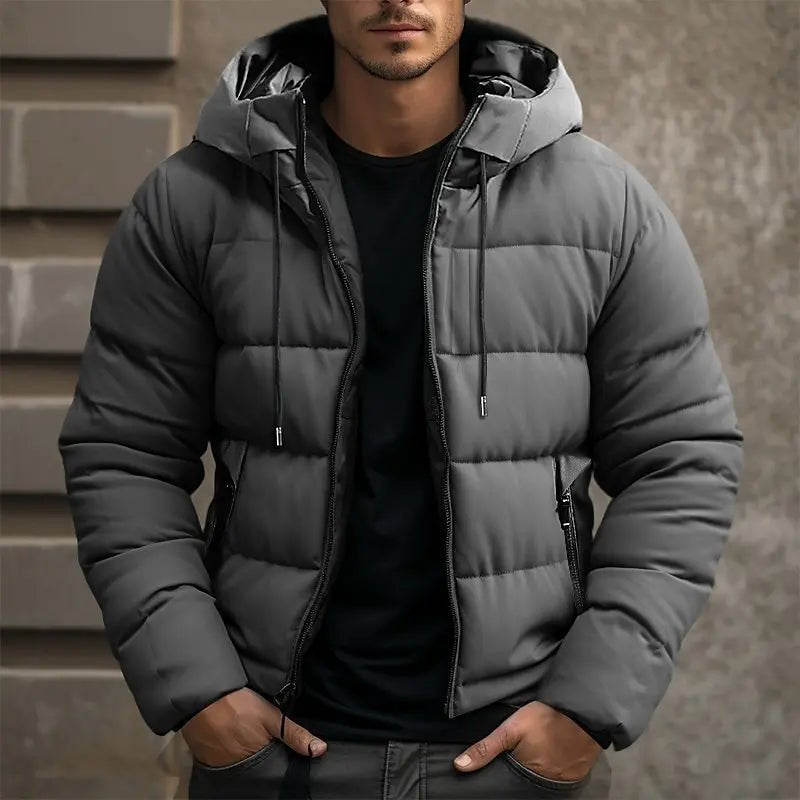 Men’s Puffer Jacket With Drawstring Hood | Winter - Mason Luxor