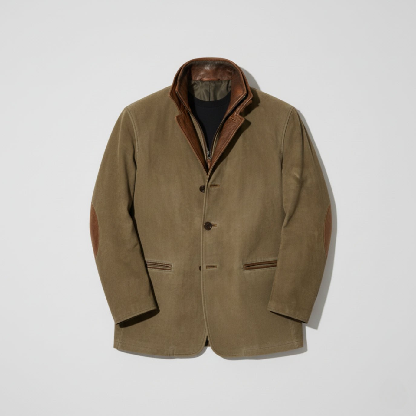 Men’s Suede Jacket With Button Front | Casual - Mason Luxor