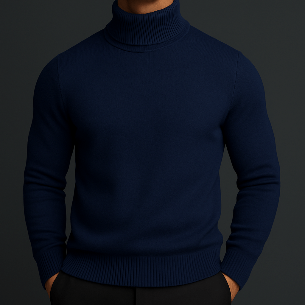Men’s Sweater With Clean Rib Finish | Turtleneck - Mason Luxor
