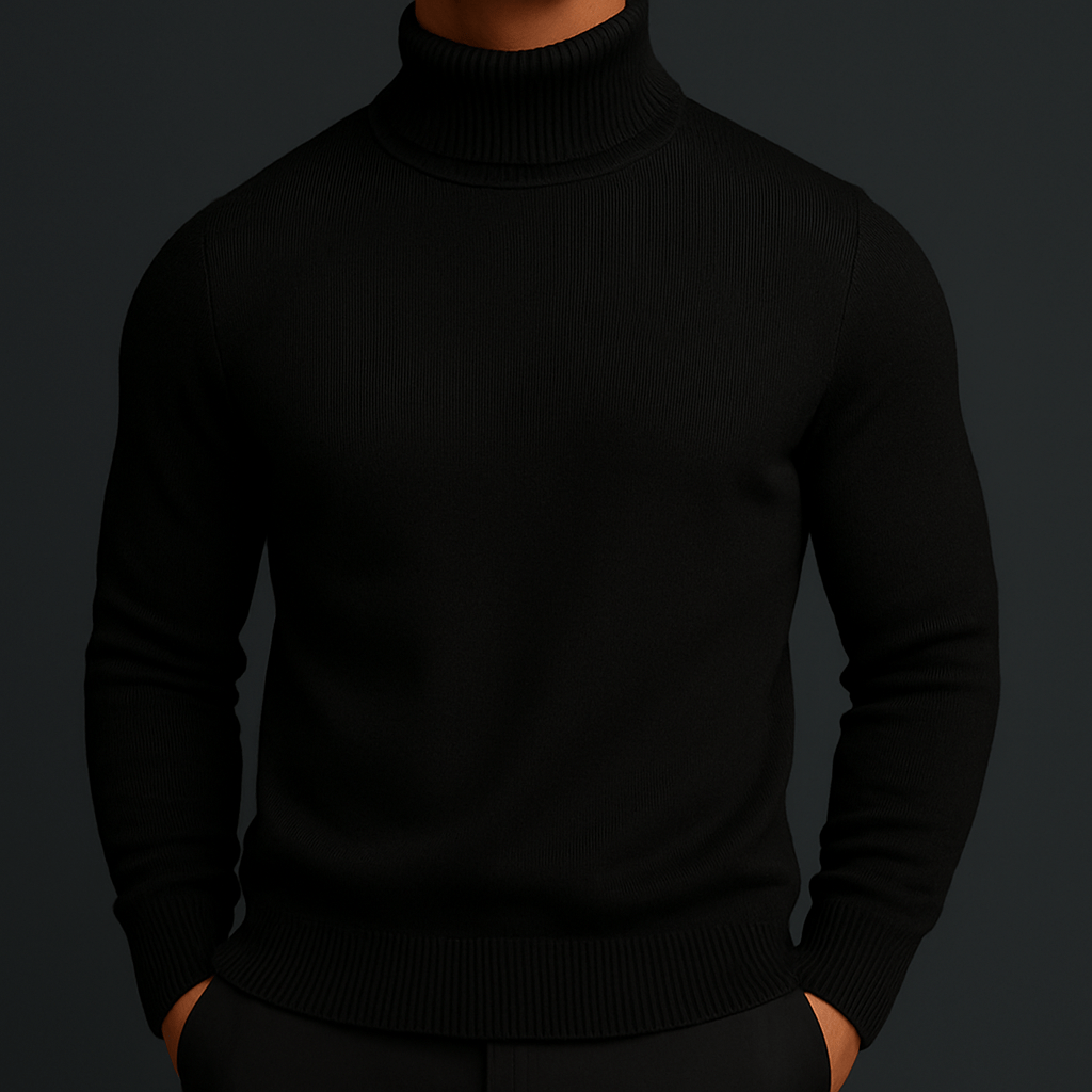 Men’s Sweater With Clean Rib Finish | Turtleneck - Mason Luxor
