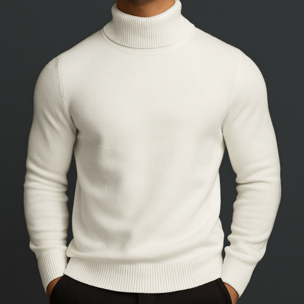 Men’s Sweater With Clean Rib Finish | Turtleneck - Mason Luxor