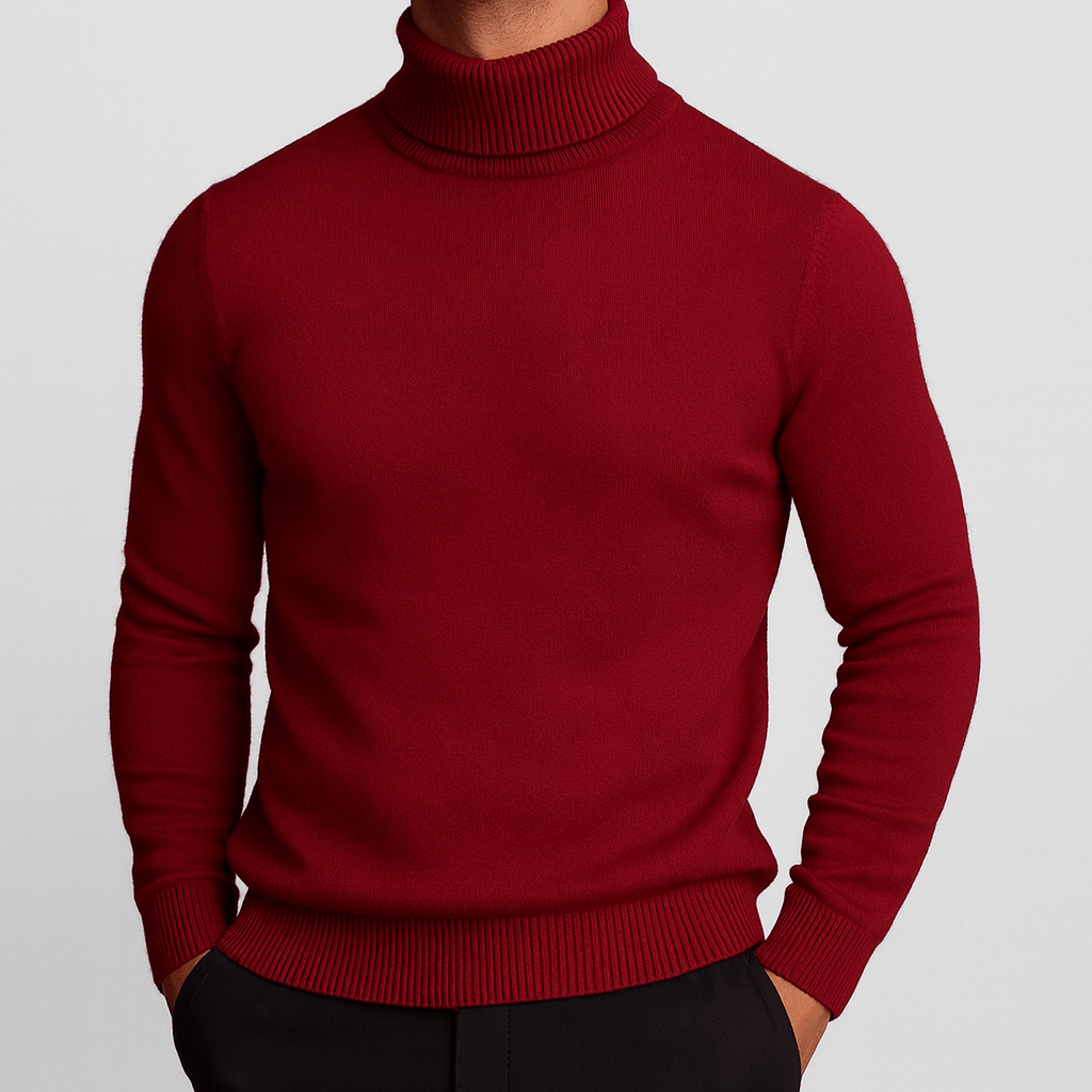 Men’s Sweater With Clean Rib Finish | Turtleneck - Mason Luxor
