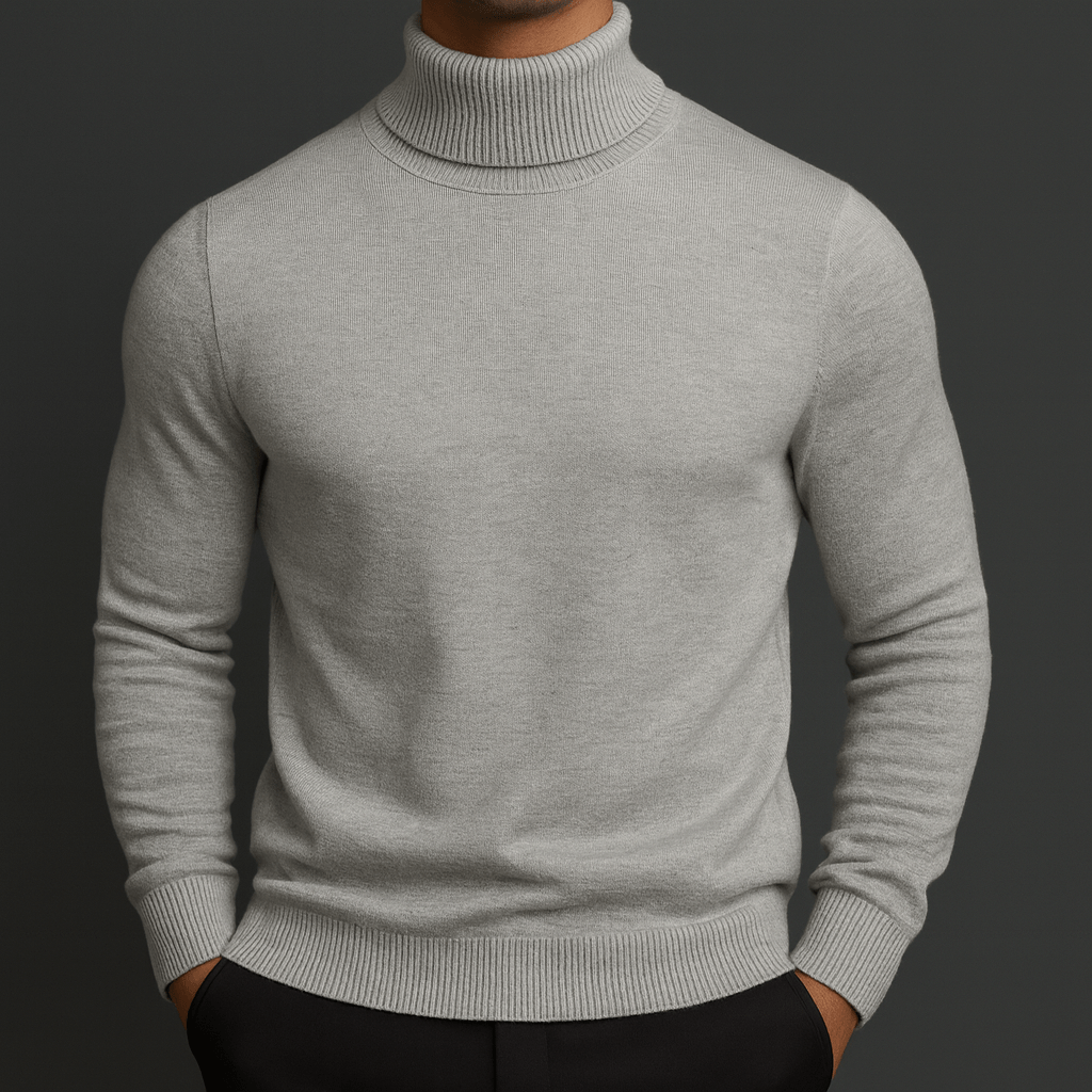 Men’s Sweater With Clean Rib Finish | Turtleneck - Mason Luxor