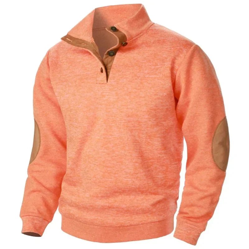 Men’s Sweatshirt With Button Collar | Longline - Mason Luxor