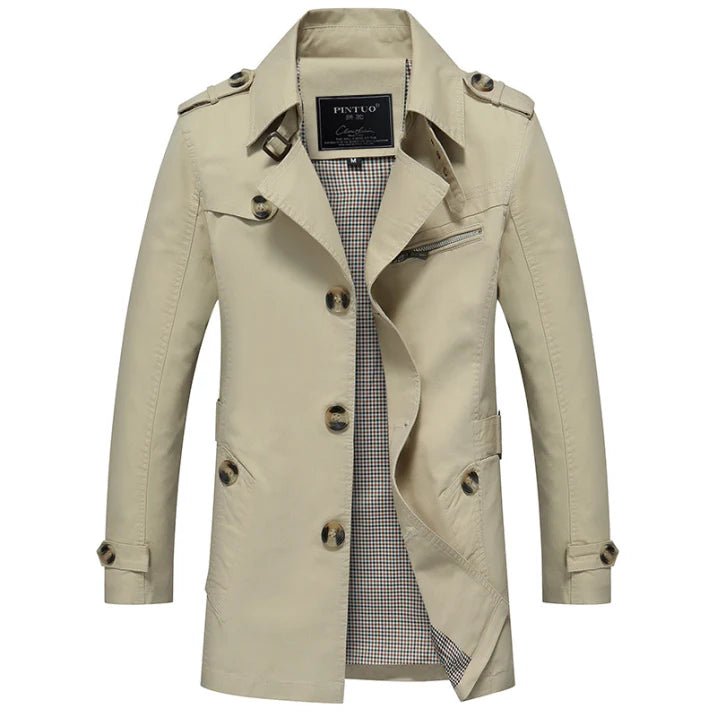 Men’s Trench Coat With Zip Chest Pocket | Winter - Mason Luxor
