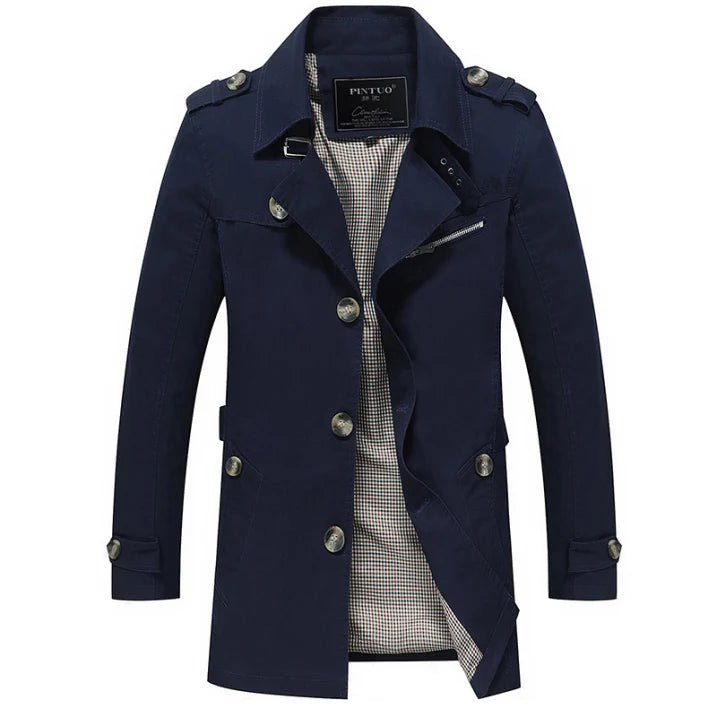 Men’s Trench Coat With Zip Chest Pocket | Winter - Mason Luxor