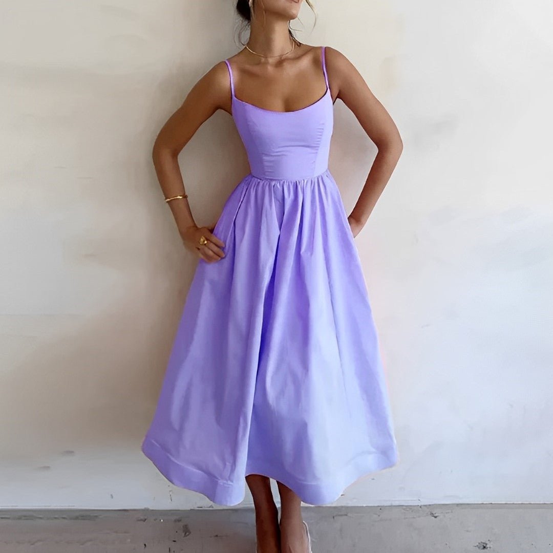 Sleeveless Cotton Midi Dress – Soft Fit & Flare Summer Style - Mason Luxor