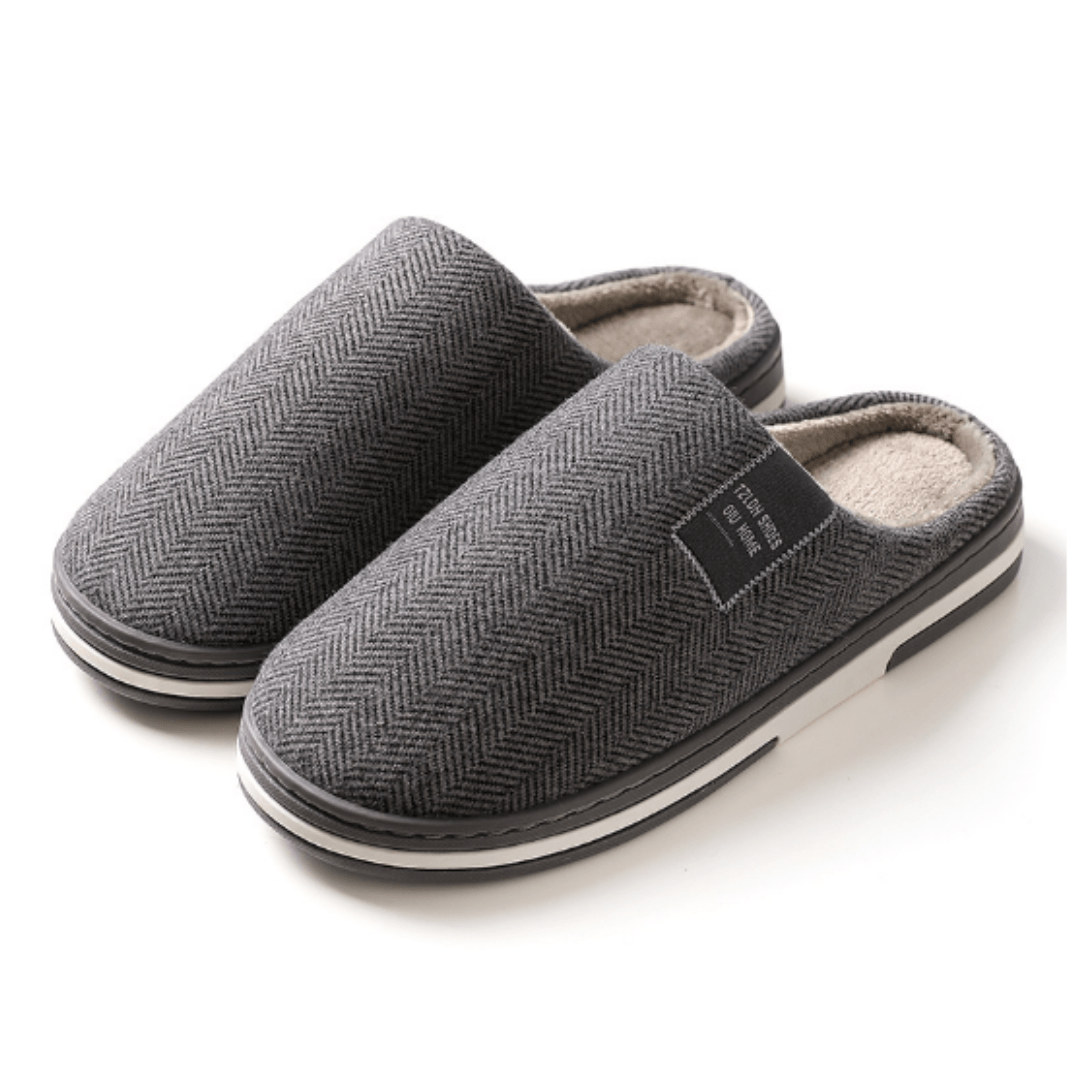 Unisex Slippers With Herringbone Design | Indoor - Mason Luxor