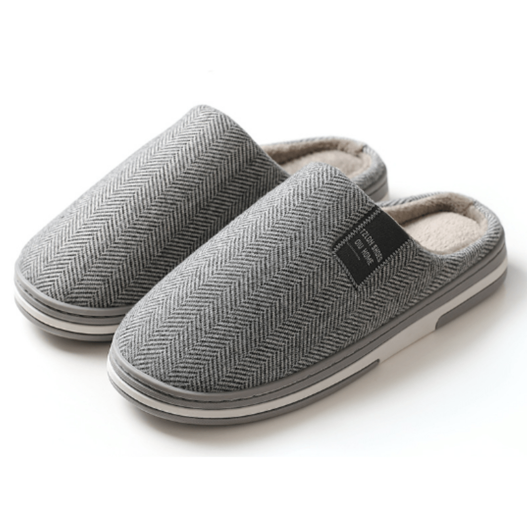 Unisex Slippers With Herringbone Design | Indoor - Mason Luxor