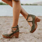 Valen | Women’s Leather Wedge Heels – Closed Toe & Strap - Mason Luxor