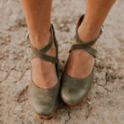 Valen | Women’s Leather Wedge Heels – Closed Toe & Strap - Mason Luxor
