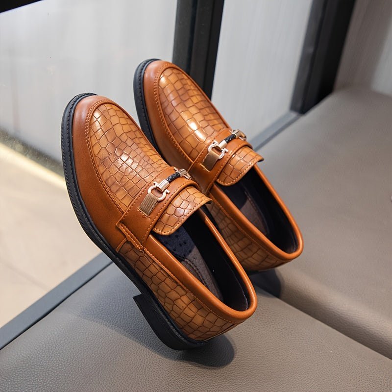 Veyro | Boys Vintage Slip - On Loafers – PU Leather Shoes - Mason Luxor