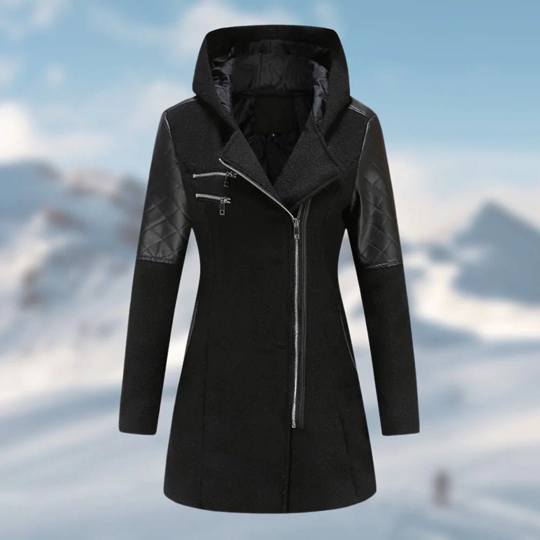Women Winter Coats With Quilted Sleeves | Hooded - Mason Luxor