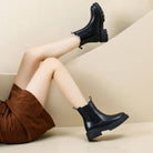 Women’s Black Chelsea Boots With Chunky Sole | Casual - Mason Luxor