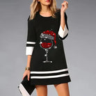Women’s Black Jumper Dress With Christmas Print | Festive - Mason Luxor