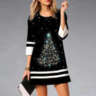 Women’s Black Jumper Dress With Christmas Print | Festive - Mason Luxor