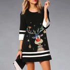 Women’s Black Jumper Dress With Christmas Print | Festive - Mason Luxor
