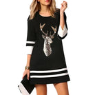 Women’s Black Jumper Dress With Christmas Print | Festive - Mason Luxor