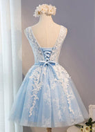 Women’s Blue Prom Dresses With Tulle Skirt | Party - Mason Luxor