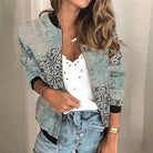 Women’s Bomber Jacket With Printed Design | Casual - Mason Luxor