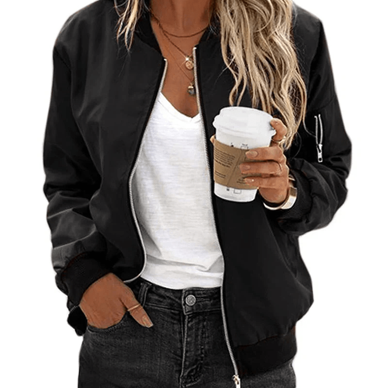 Women’s Bomber Jacket With Zip Pocket Detail | Winter - Mason Luxor
