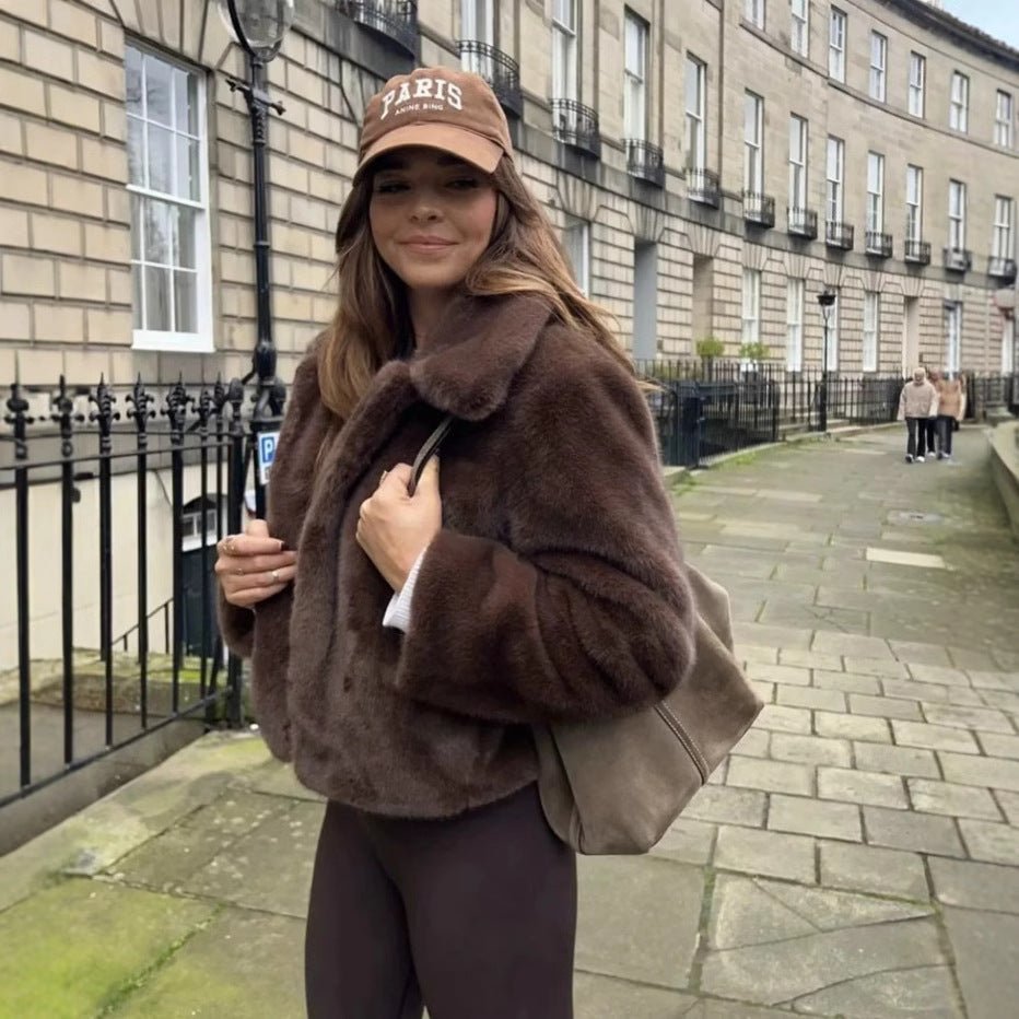 Women’s Brown Fur Coat With Short Length | Casual - Mason Luxor