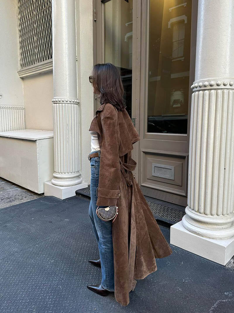 Women’s Brown Trench Coat With Long Fit | Winter - Mason Luxor
