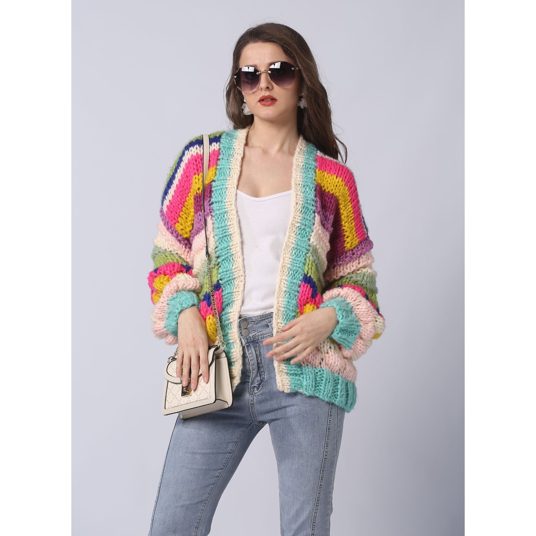 Women’s Cardigan With Balloon Sleeves | Knit - Mason Luxor