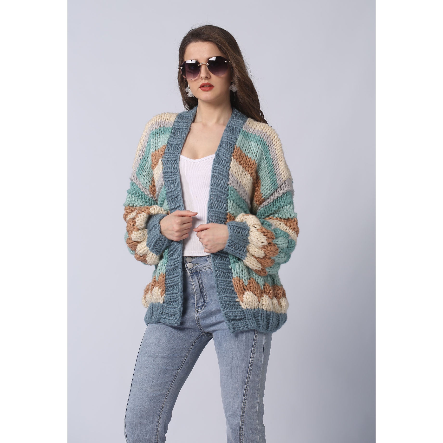 Women’s Cardigan With Balloon Sleeves | Knit - Mason Luxor