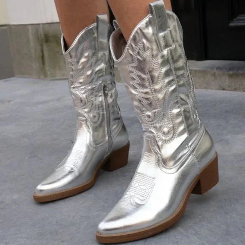 Women’s Cowboy Boots With Western Stitch Detail | Retro - Mason Luxor