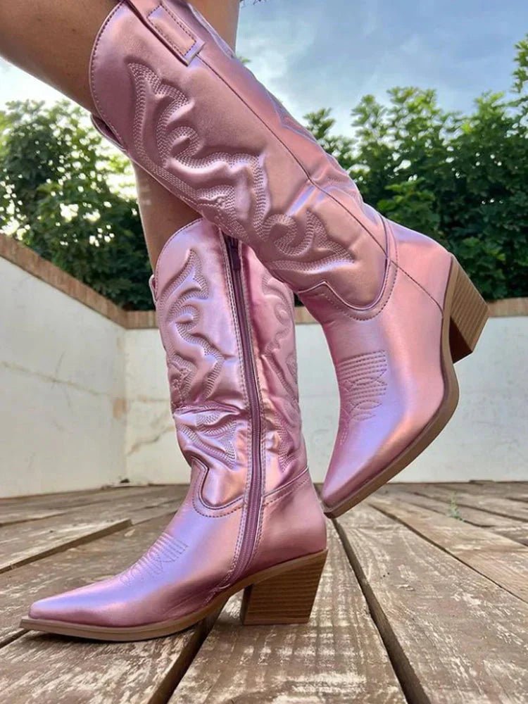 Women’s Cowboy Boots With Western Stitch Detail | Retro - Mason Luxor