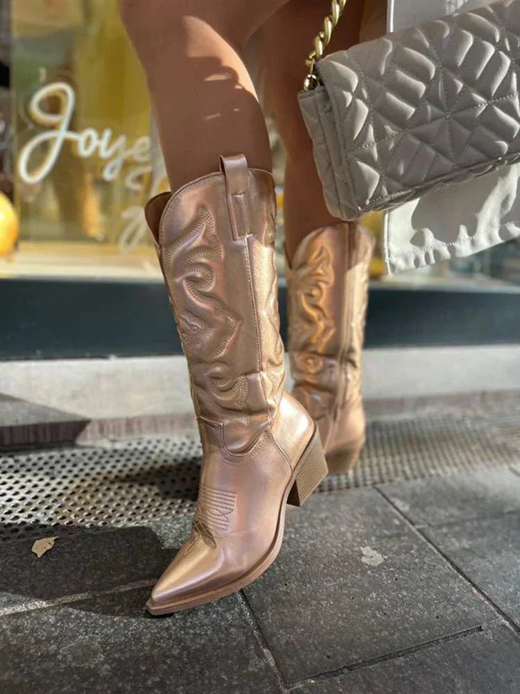 Women’s Cowboy Boots With Western Stitch Detail | Retro - Mason Luxor