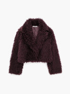 Women’s Dark Plum Fur Coat With Fluffy Texture | Chic - Mason Luxor