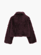 Women’s Dark Plum Fur Coat With Fluffy Texture | Chic - Mason Luxor