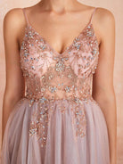 Women’s Dusty Pink Bridesmaid Dresses With Embellished Bodice | Evening - Mason Luxor