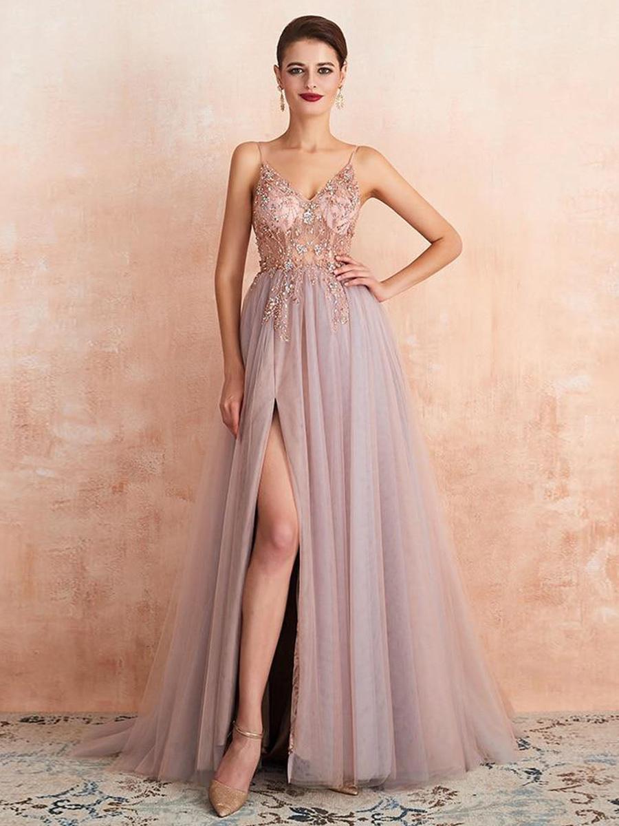 Women’s Dusty Pink Bridesmaid Dresses With Embellished Bodice | Evening - Mason Luxor
