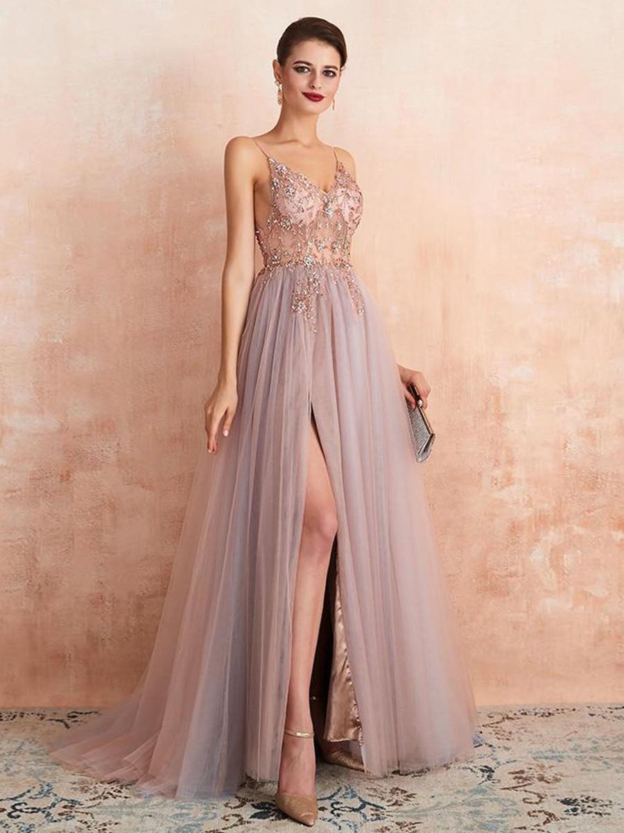 Women’s Dusty Pink Bridesmaid Dresses With Embellished Bodice | Evening - Mason Luxor