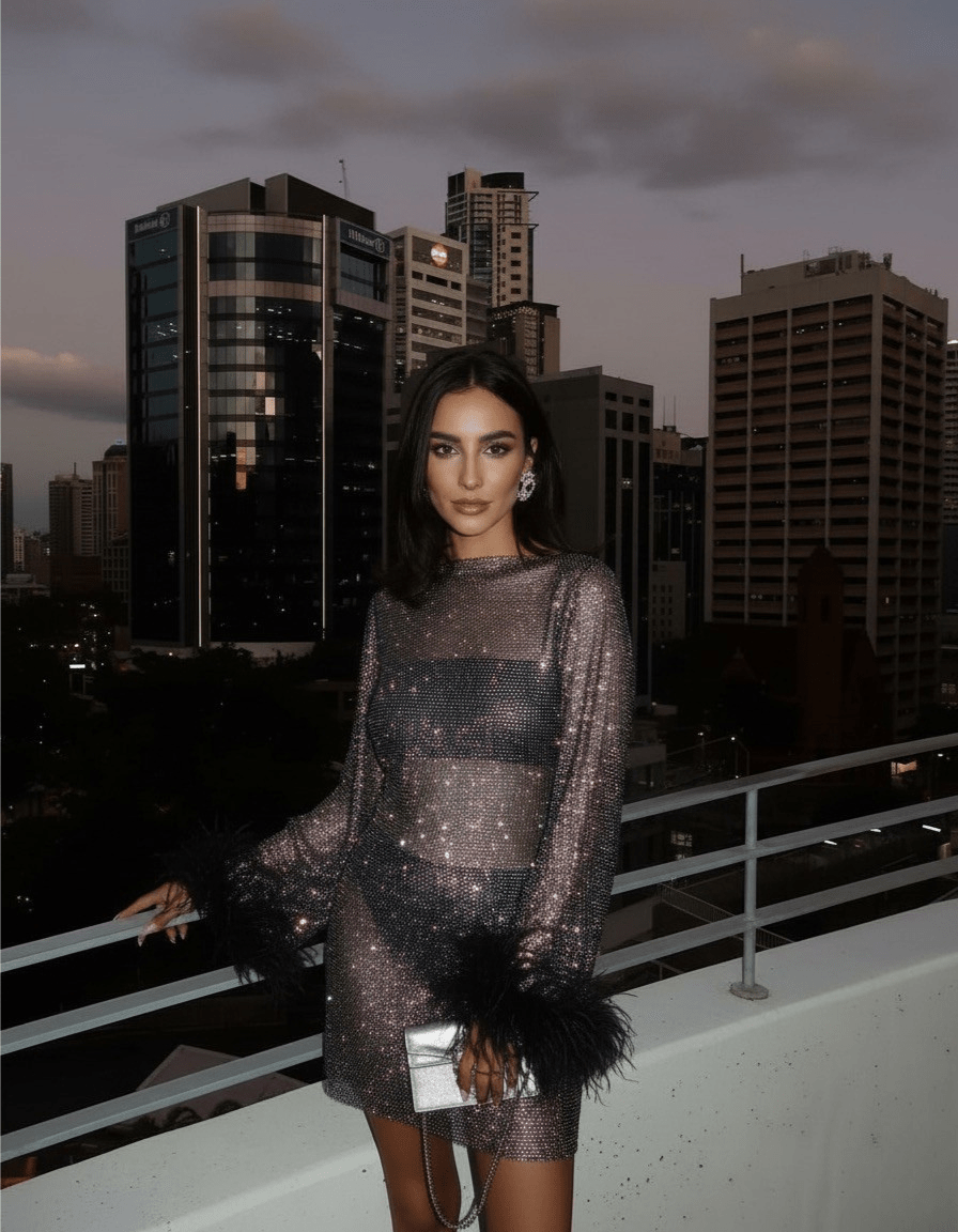 Women’s Evening Dresses With Feather Cuffs | Mini - Mason Luxor