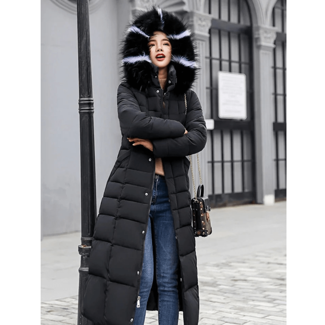 Women’s Fur Coat With Quilted Pattern | Winter - Mason Luxor