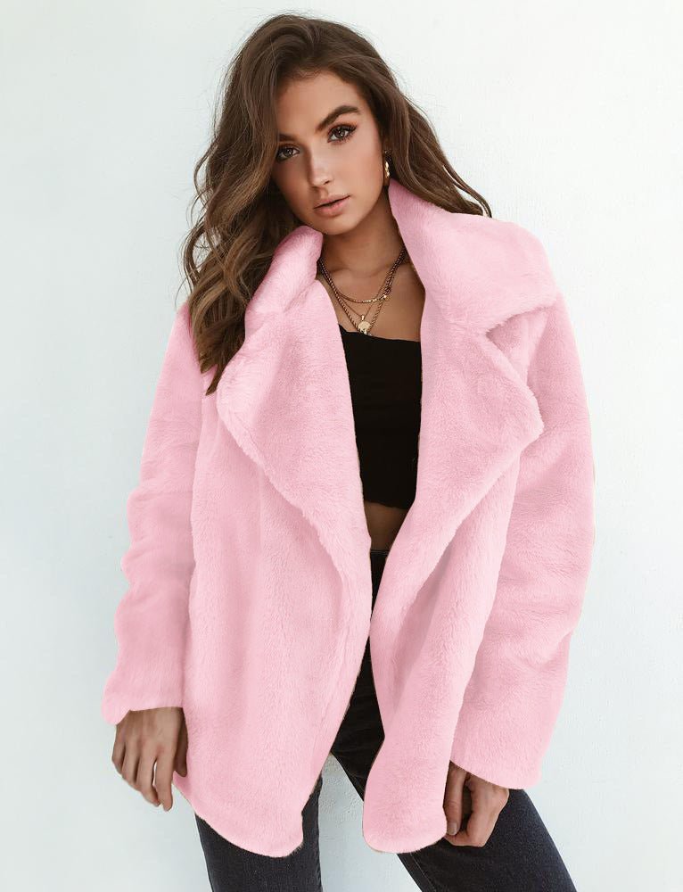 Women’s Fur Coat With Wide Lapel Collar | Teddy - Mason Luxor