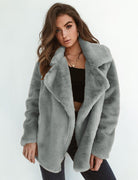 Women’s Fur Coat With Wide Lapel Collar | Teddy - Mason Luxor